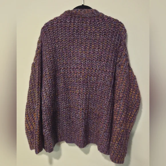 Topshop Purple Multicolor V-Neck Knit Sweater Size 4-6 - Picture 5 of 7